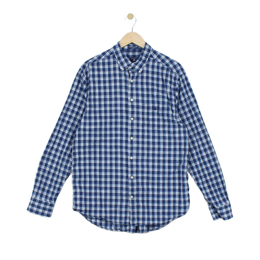Mens Plaid Shirt Button Up Long Sleeve Indian Madras