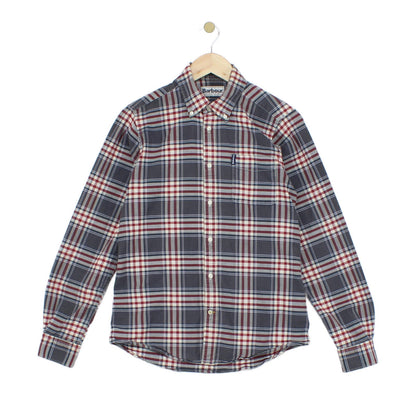 Mens Plaid Shirt Stretch Button Up Tailored Fit