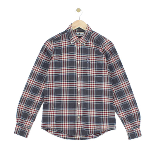 Mens Plaid Shirt Stretch Button Up Tailored Fit