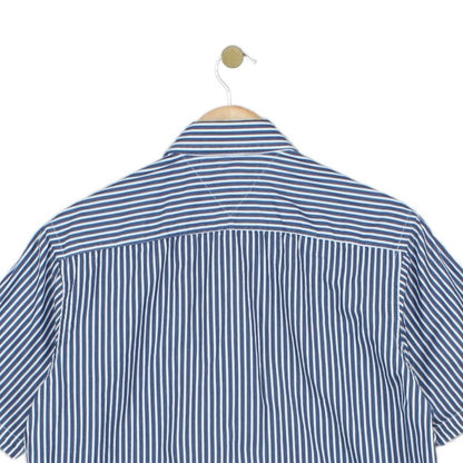 Mens Striped Shirt Short Sleeve Casual Button Up