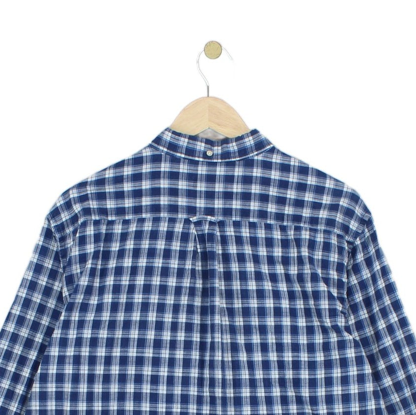 Mens Plaid Shirt Button Up Long Sleeve Indian Madras