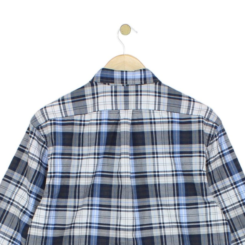 Mens Plaid Shirt Slim Fit Button Down Long Sleeve