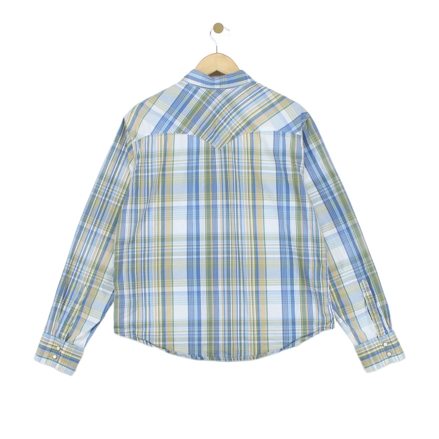 Mens Plaid Shirt Western Long Sleeve Button Up