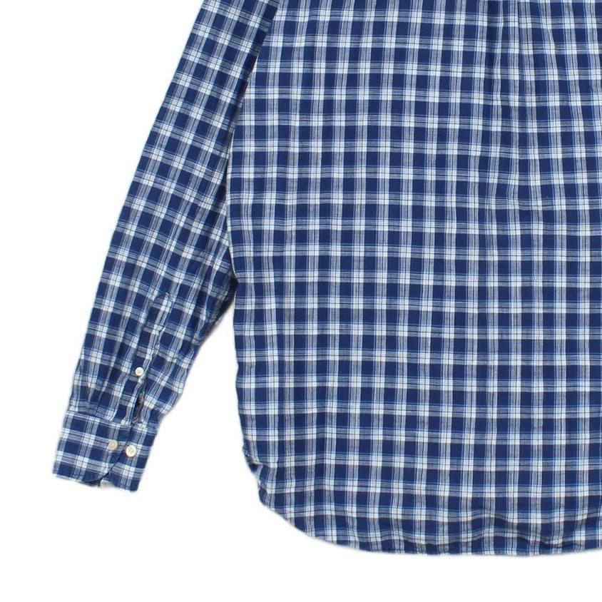 Mens Plaid Shirt Button Up Long Sleeve Indian Madras