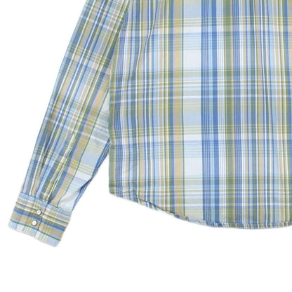 Mens Plaid Shirt Western Long Sleeve Button Up