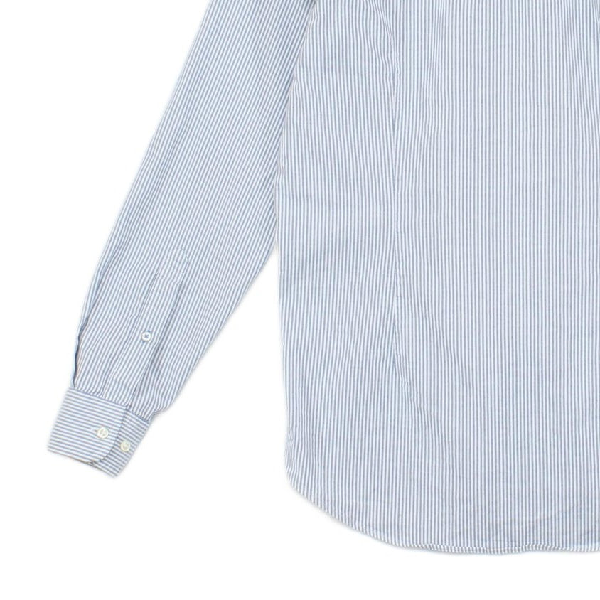 Mens Striped Shirt Stretch Slim Fit Button Up