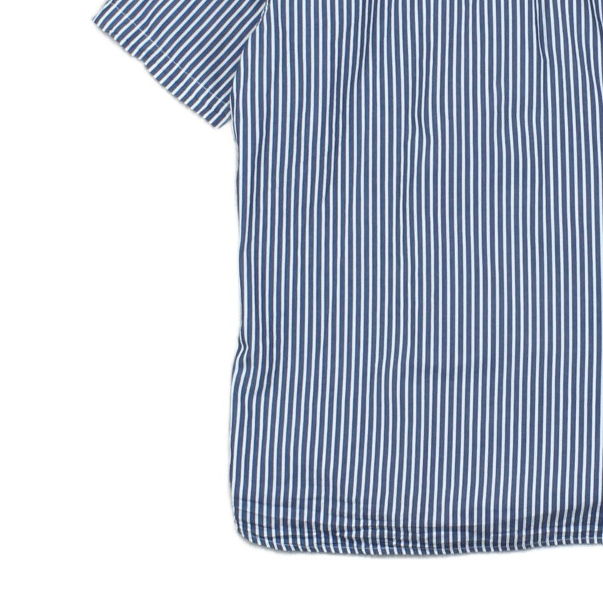Mens Striped Shirt Short Sleeve Casual Button Up