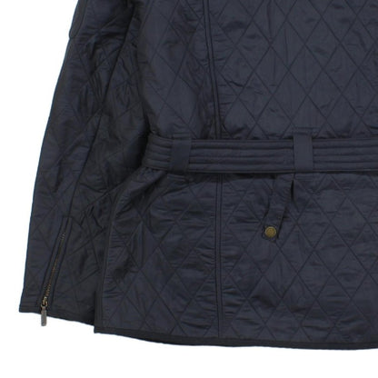 Womens Quilted Jacket Belted Full Zip
