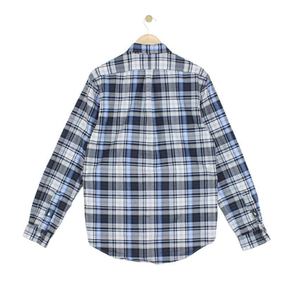 Mens Plaid Shirt Slim Fit Button Down Long Sleeve