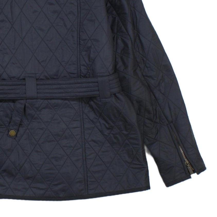 Womens Quilted Jacket Belted Full Zip