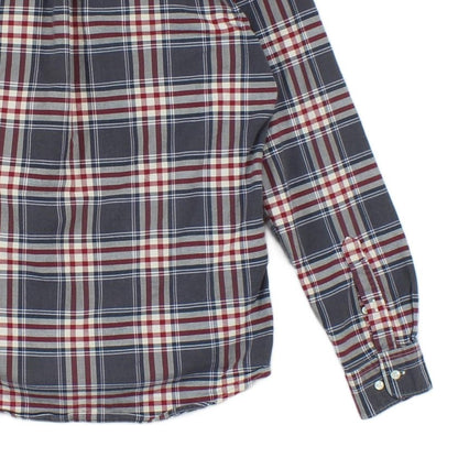 Mens Plaid Shirt Stretch Button Up Tailored Fit