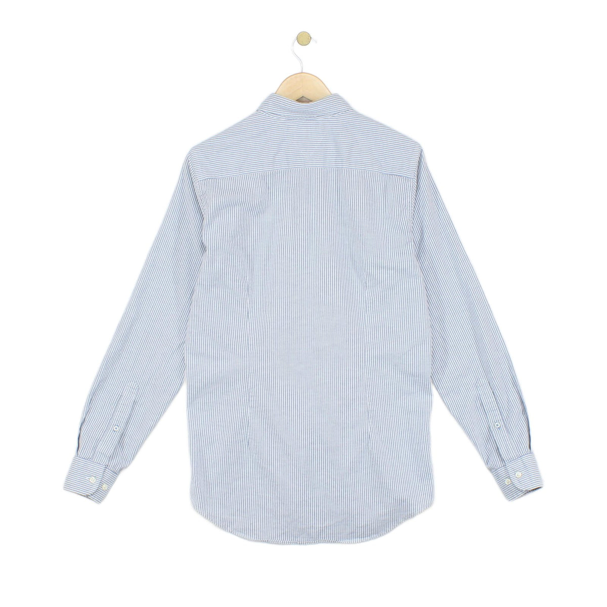 Mens Striped Shirt Stretch Slim Fit Button Up