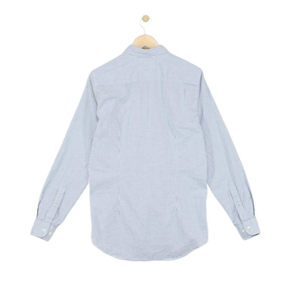 Mens Striped Shirt Stretch Slim Fit Button Up