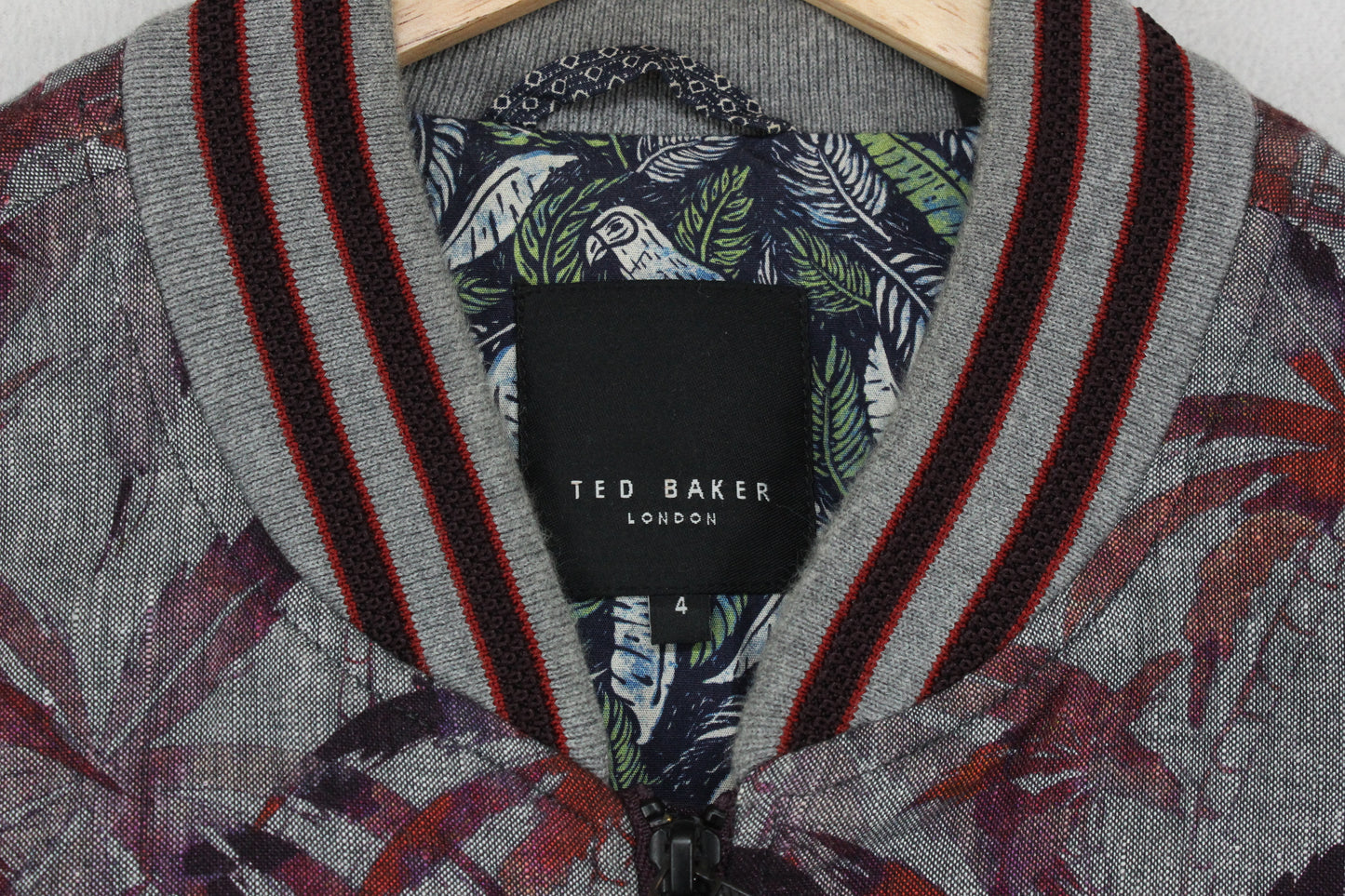 Mens Bomber Jacket Palm Trees Cotton Linen