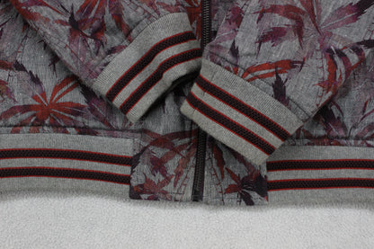 Mens Bomber Jacket Palm Trees Cotton Linen