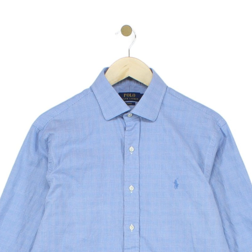 Mens Check Shirt Slim Fit Button Up Classic