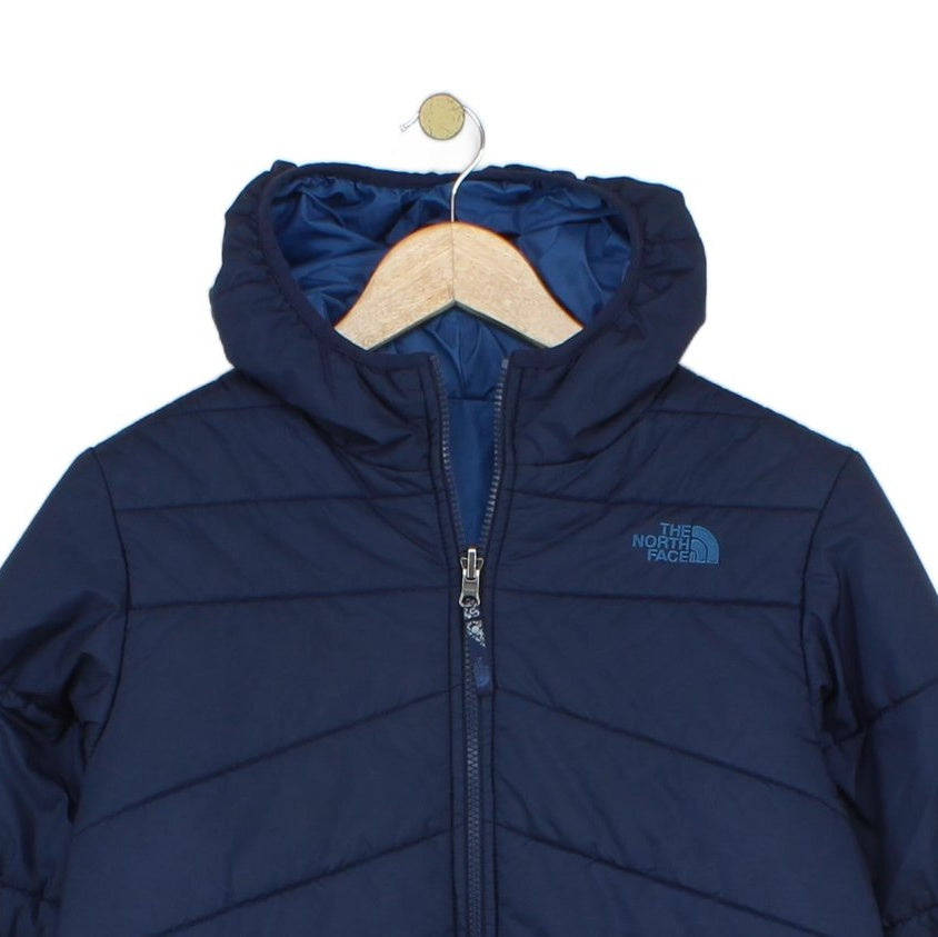 Boys Quilted Jacket Hooded Full Zip Reversible