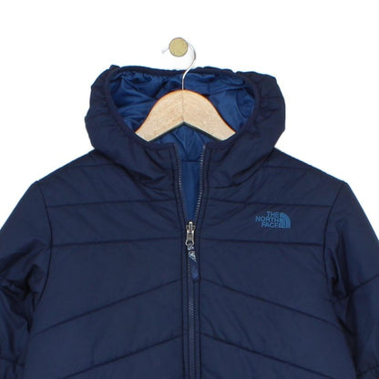 Boys Quilted Jacket Hooded Full Zip Reversible