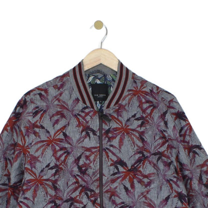 Mens Bomber Jacket Palm Trees Cotton Linen