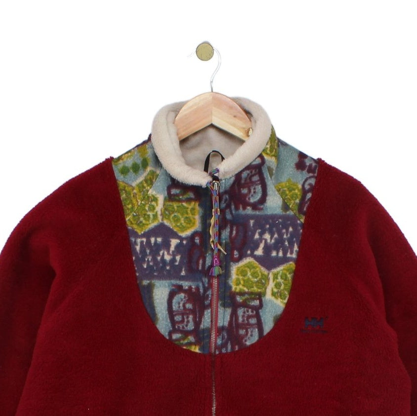 Mens Sherpa Fleece Jacket Full Zip Patterned