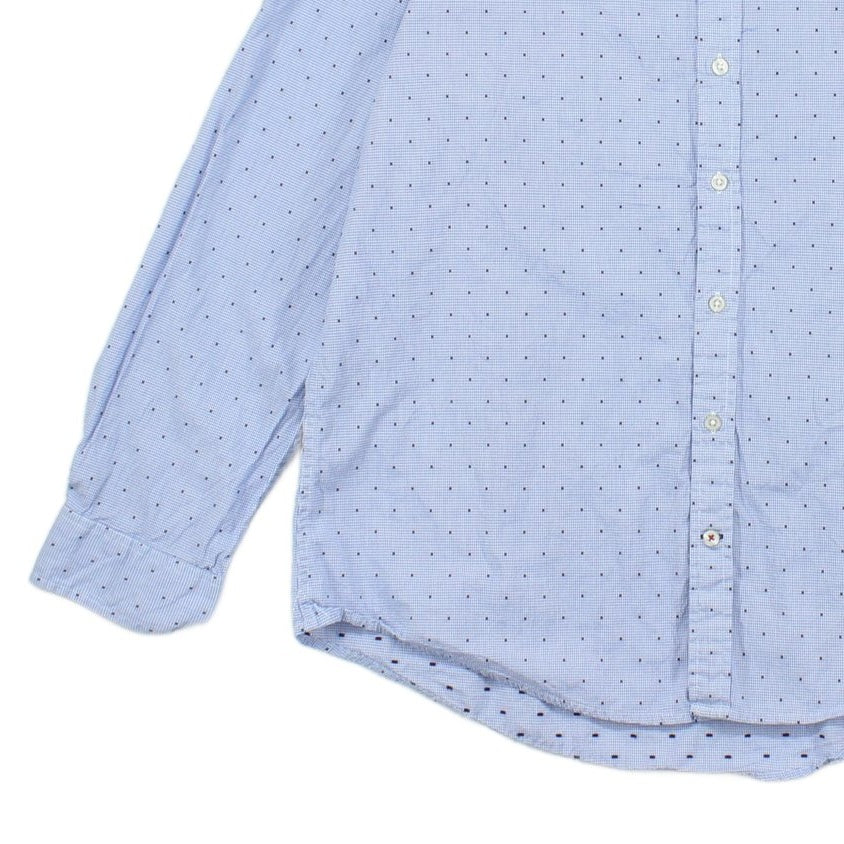 Mens Dotted Shirt Long Sleeve Check