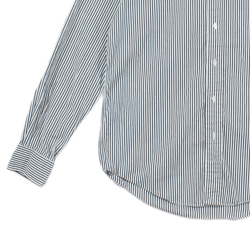 Mens Striped Shirt Button Up Collar Cotton