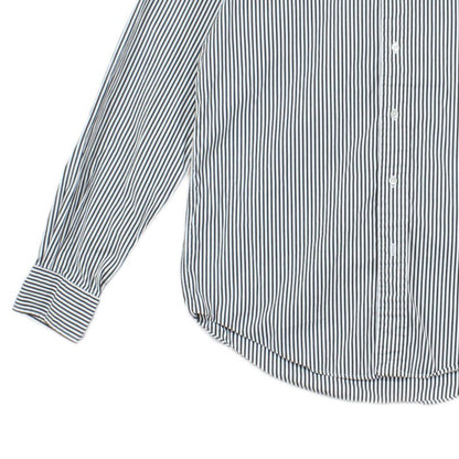 Mens Striped Shirt Button Up Collar Cotton