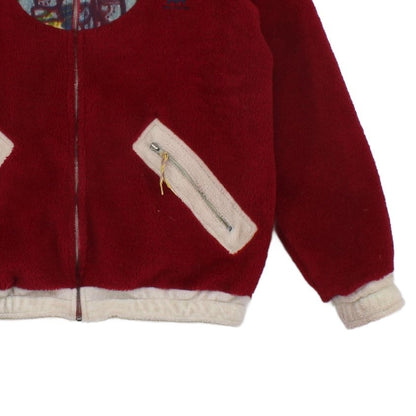 Mens Sherpa Fleece Jacket Full Zip Patterned
