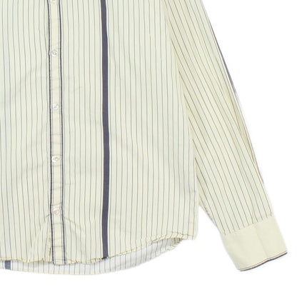 Mens Striped Shirt Western Long Sleeve Collared
