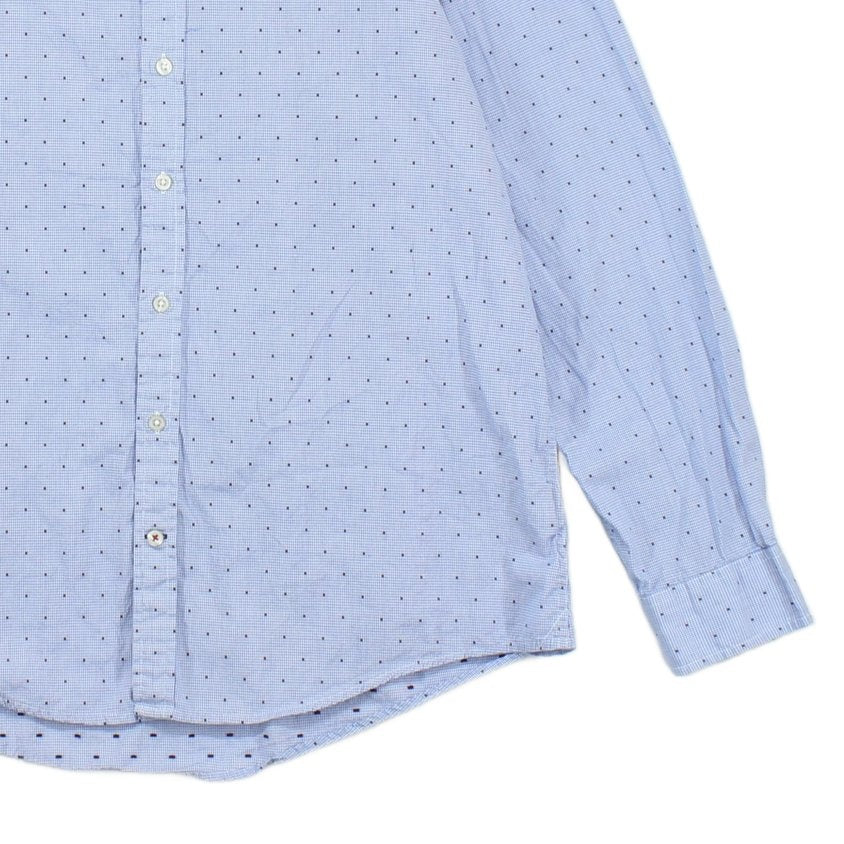Mens Dotted Shirt Long Sleeve Check