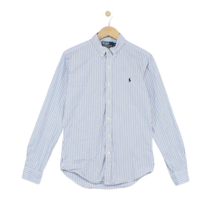 Mens Striped Shirt Slim Fit Button Up