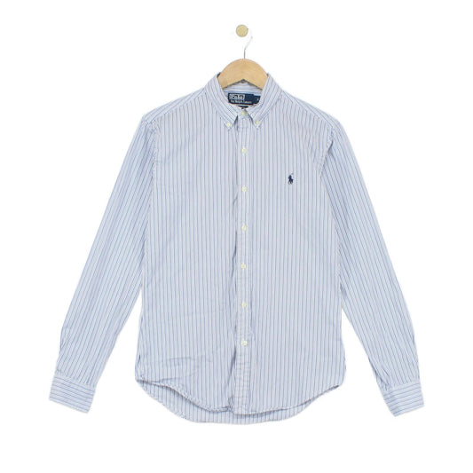 Mens Striped Shirt Slim Fit Button Up