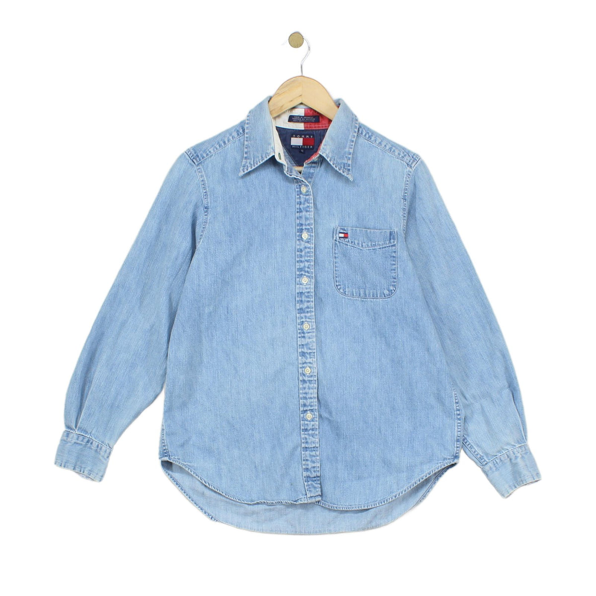 Womens Denim Shirt Button Up Cotton