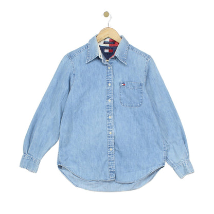 Womens Denim Shirt Button Up Cotton