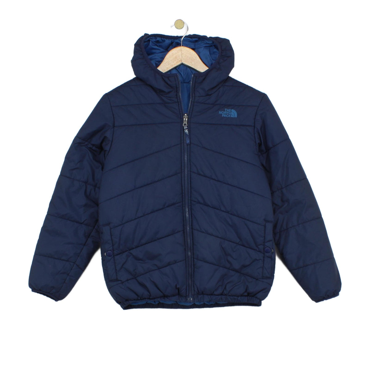Boys Quilted Jacket Hooded Full Zip Reversible