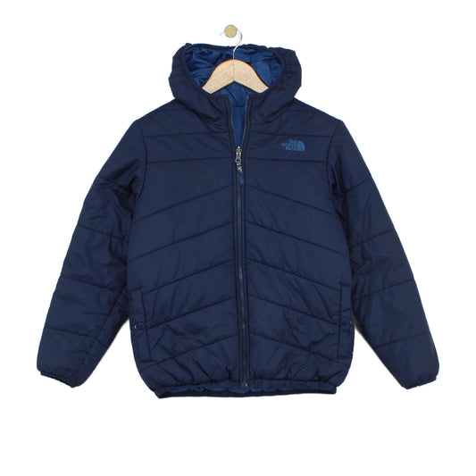 Boys Quilted Jacket Hooded Full Zip Reversible