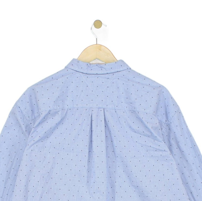 Mens Dotted Shirt Long Sleeve Check