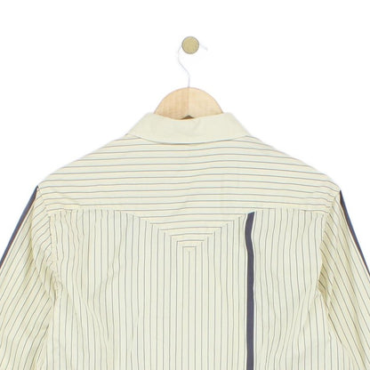 Mens Striped Shirt Western Long Sleeve Collared