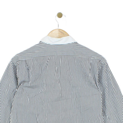 Mens Striped Shirt Button Up Collar Cotton
