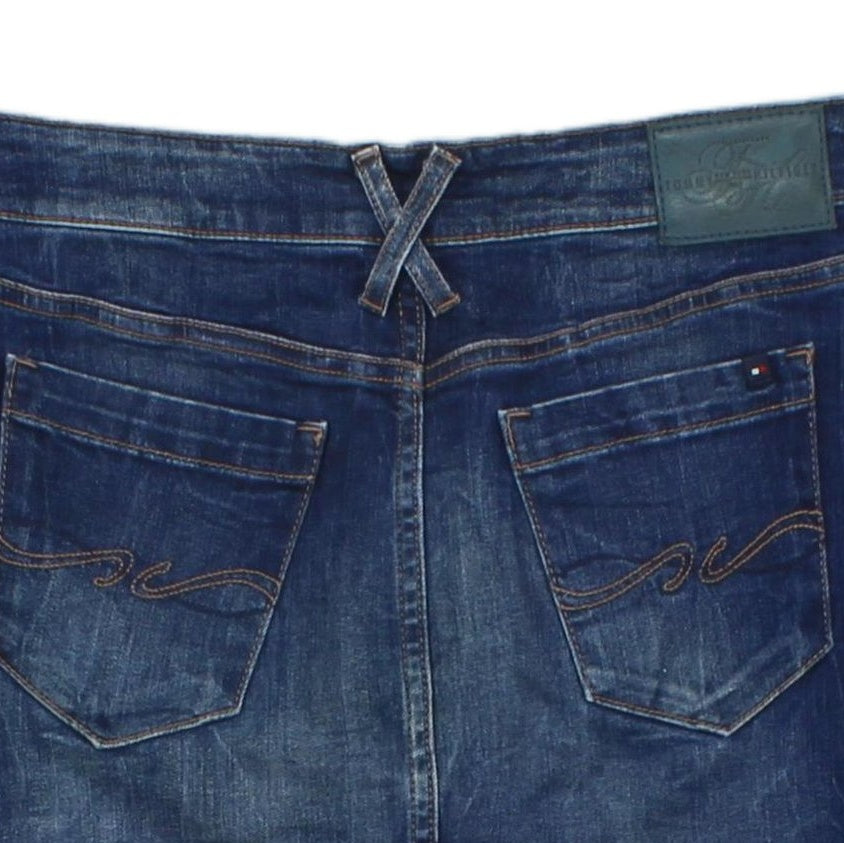 Womens Denim A-Line Skirt Stretch