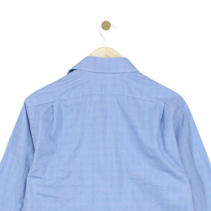 Mens Check Shirt Slim Fit Button Up Classic