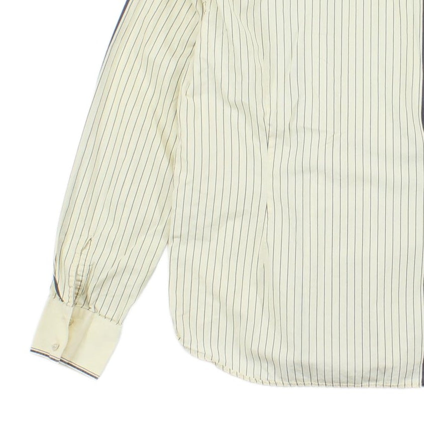 Mens Striped Shirt Western Long Sleeve Collared