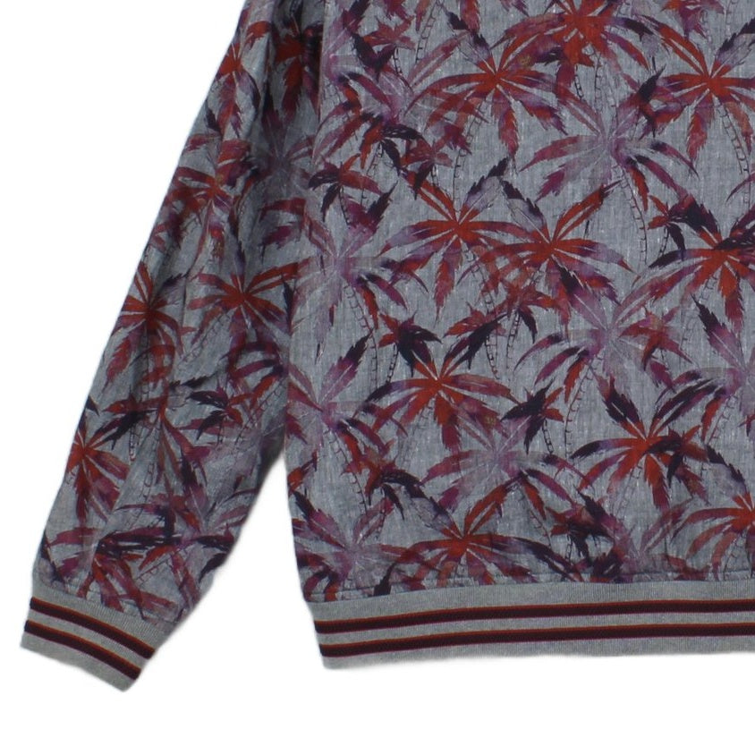Mens Bomber Jacket Palm Trees Cotton Linen