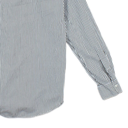 Mens Striped Shirt Button Up Collar Cotton