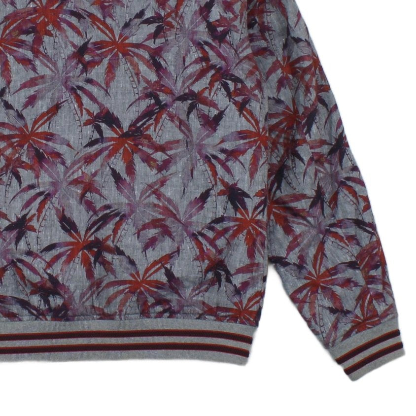 Mens Bomber Jacket Palm Trees Cotton Linen