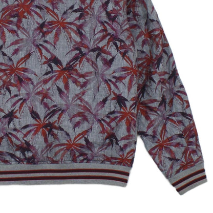 Mens Bomber Jacket Palm Trees Cotton Linen