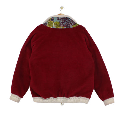 Mens Sherpa Fleece Jacket Full Zip Patterned