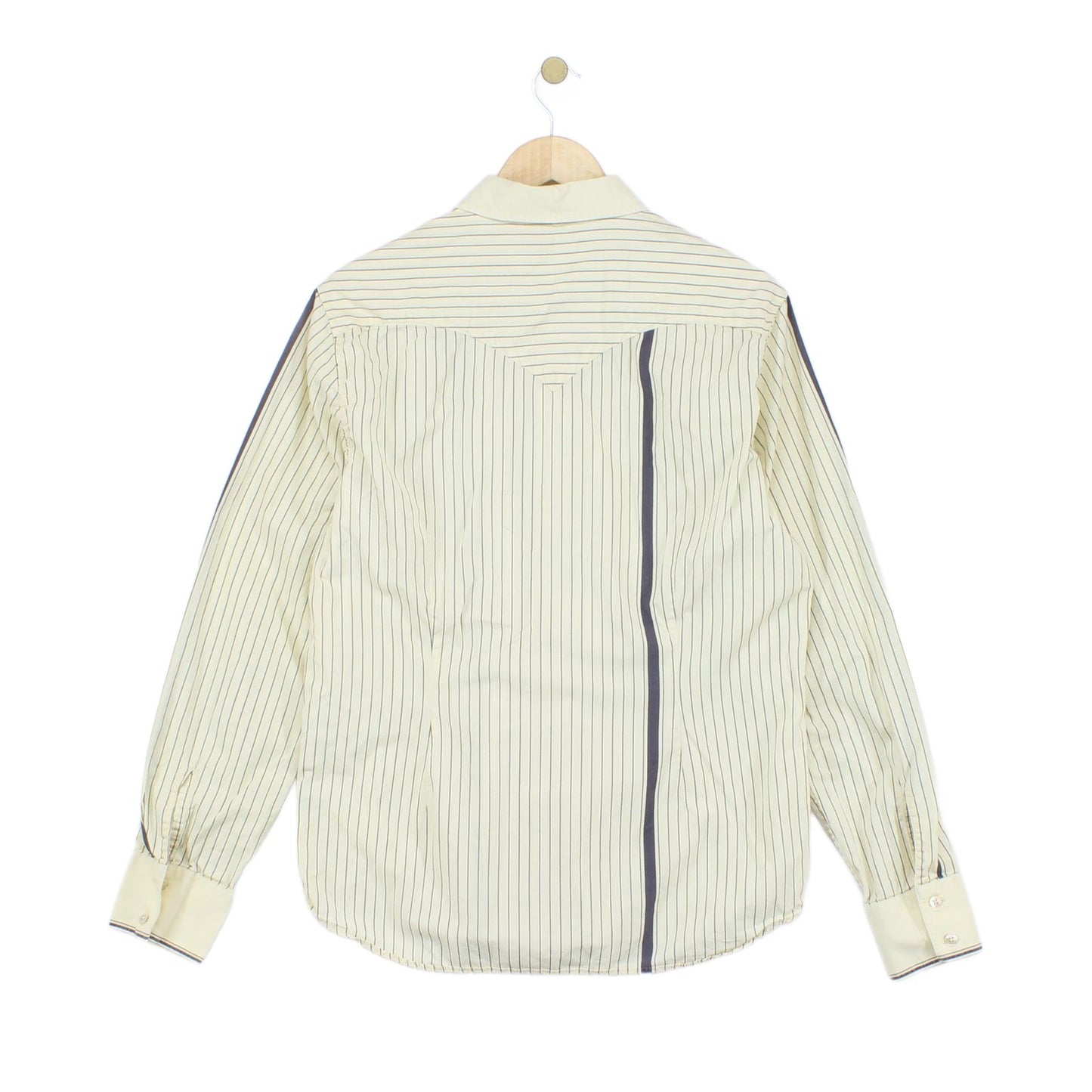 Mens Striped Shirt Western Long Sleeve Collared
