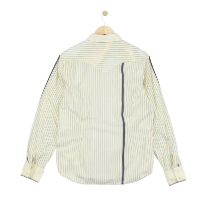 Mens Striped Shirt Western Long Sleeve Collared