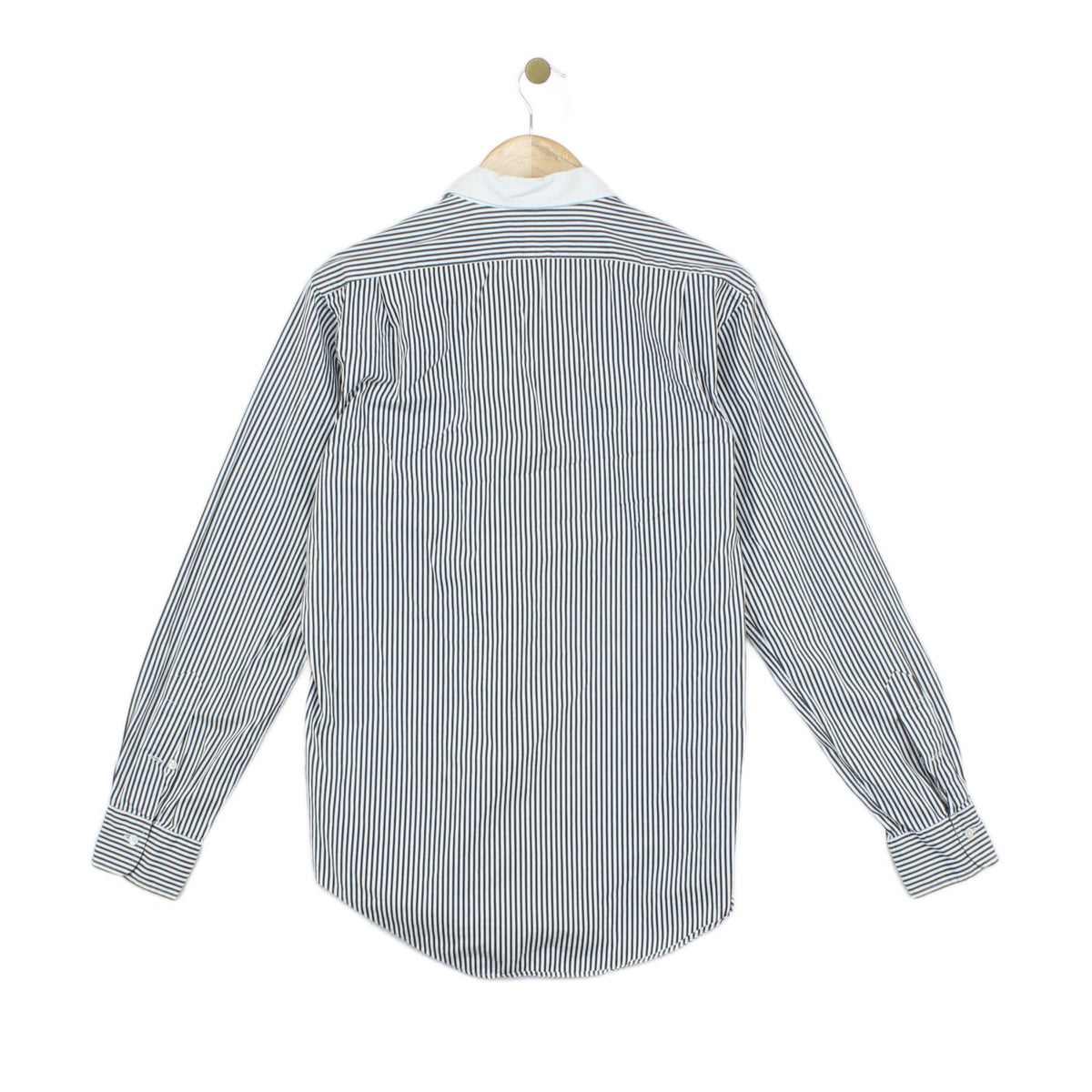 Mens Striped Shirt Button Up Collar Cotton